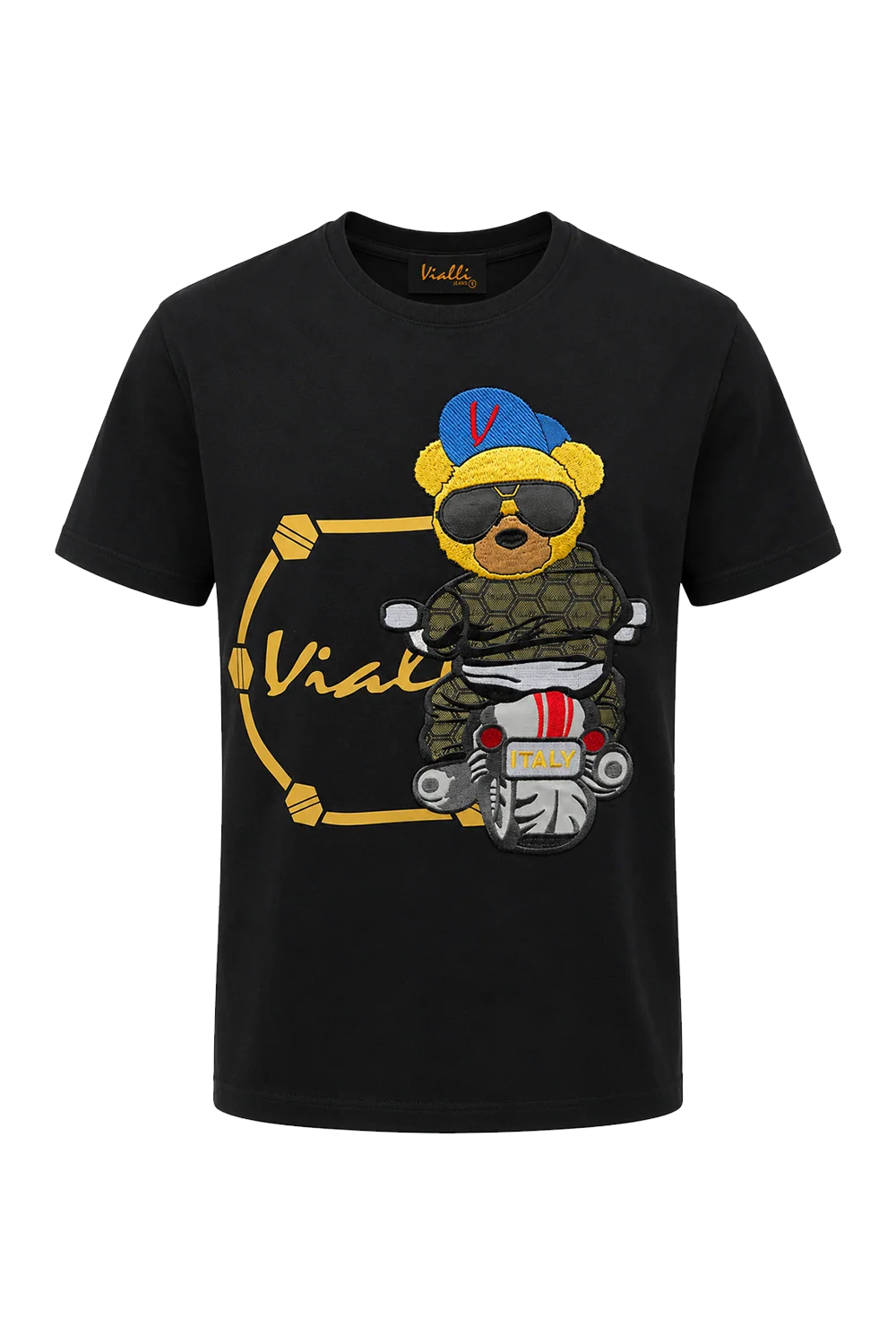 VIALLI NOVALTY T-SHIRT - BLACK VJ26WT83