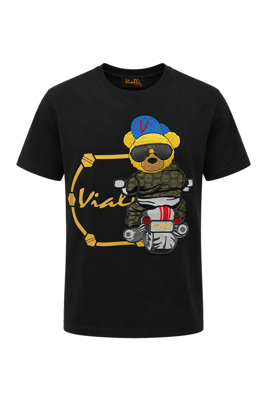 VIALLI NOVALTY T-SHIRT - BLACK VJ26WT83