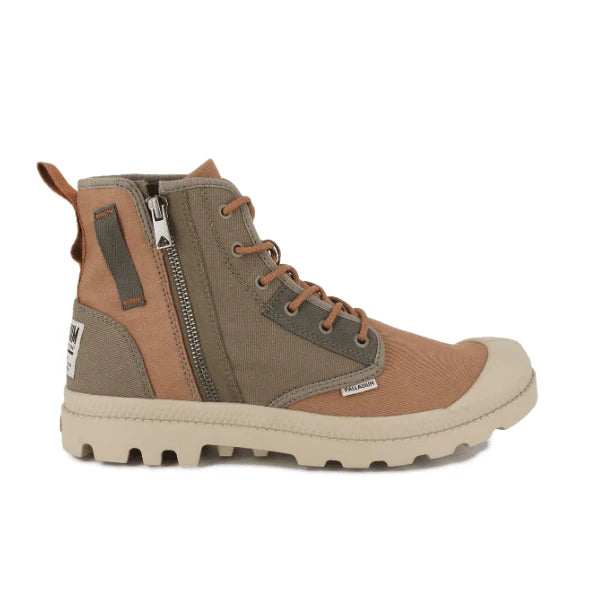 PALLADIUM PAMPA DETROIT ZIP SU - DUSKY GREEN BROWN 04612